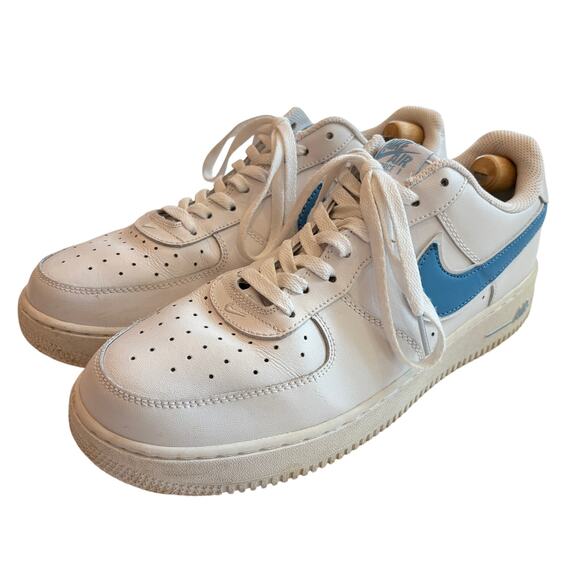 Nike Air Force 1 Low 07 Shoes Sneakers 315122-111 White Blue Mens Size 10.5 main image 4